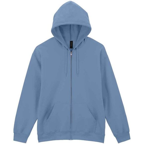 Gildan Mens Softstyle Midweight Full Zip Hoodie / Stone Blue
